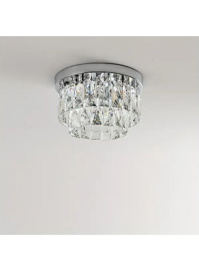 Modern Crystal Chandelier Semi Flush Mount Ceiling Light Silvery For Entryway Hallway Balcony - Image 3